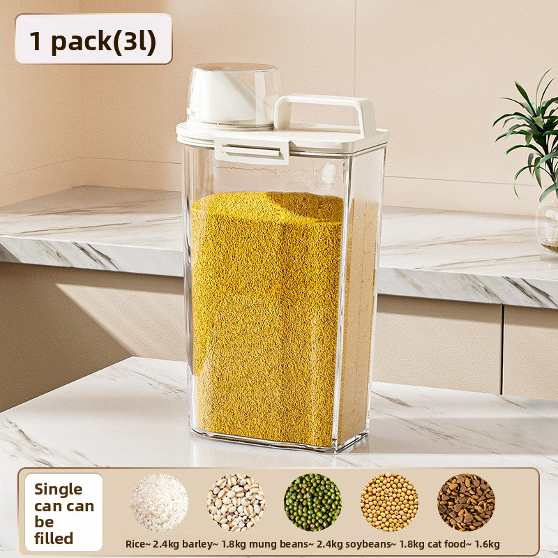 Airtight Rice Storage Container with Measuring Scale (1.8L–3L)