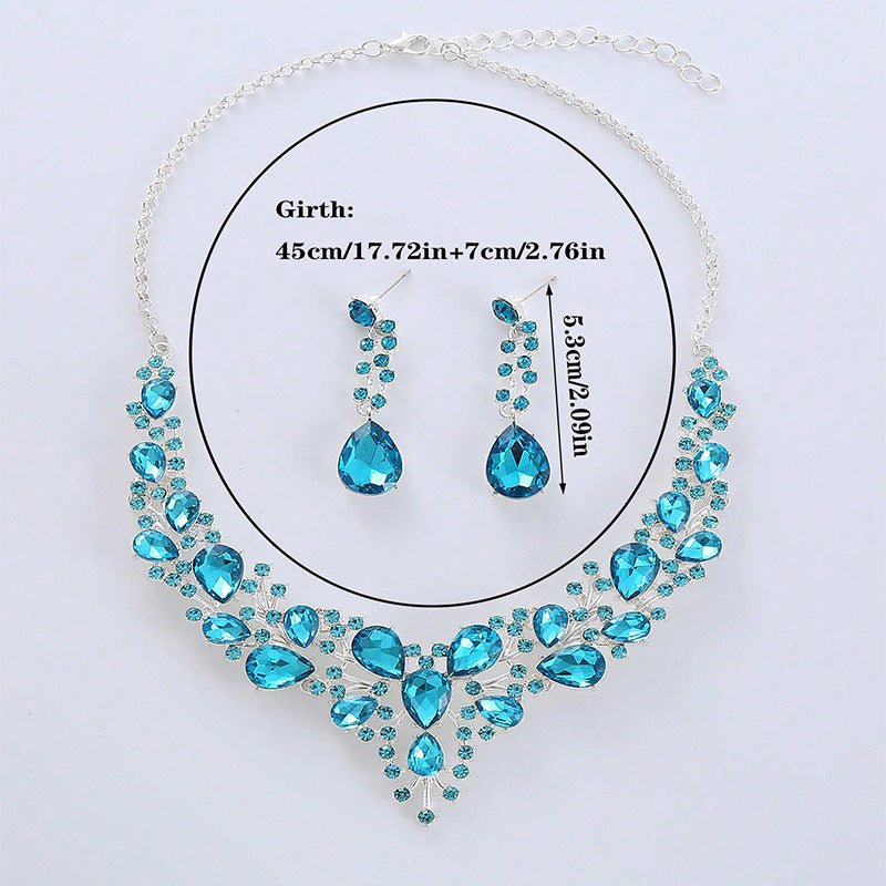 Crystal Necklace and Earrings Set for Women