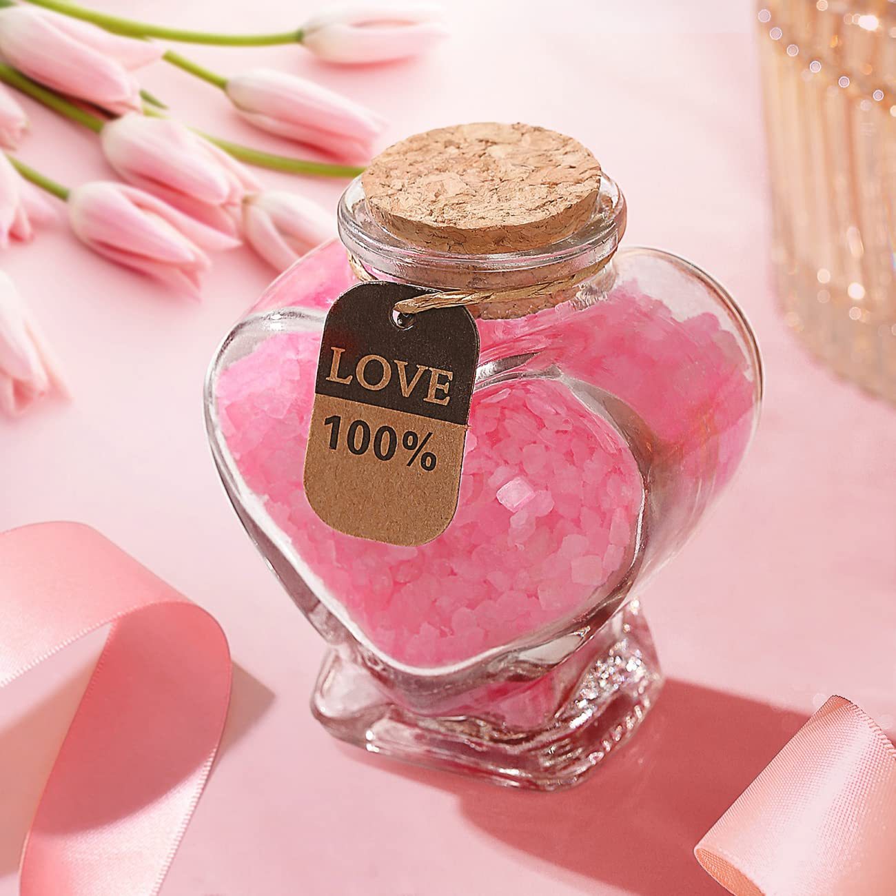 Luxury Pink Bath Gift Set for Her | Candle Soap Tumbler | Valentine?s Gift