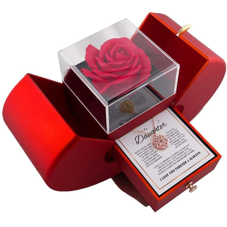 Four Leaf Clover Necklace & Gift Box