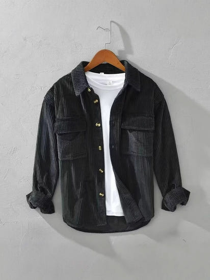 Retro corduroy long-sleeved shirt