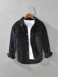 Retro corduroy long-sleeved shirt