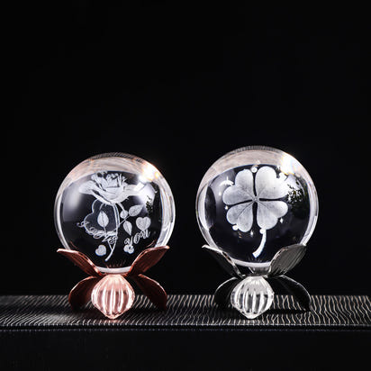 Laser Engraved Crystal Ball Ornament