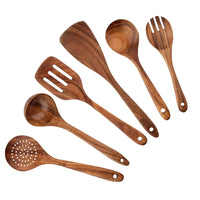 Wooden Kitchen Utensil Set with Holder | Eco Friendly Cooking Spoons & Spatulas