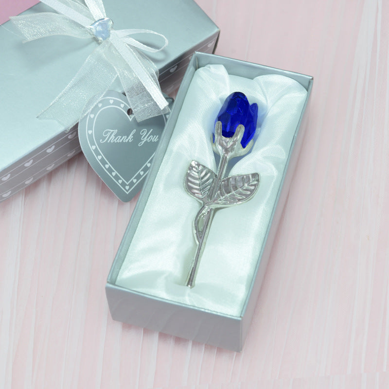 Crystal Rose Ornament in Gift Box - Elegant Keepsake Love Gift