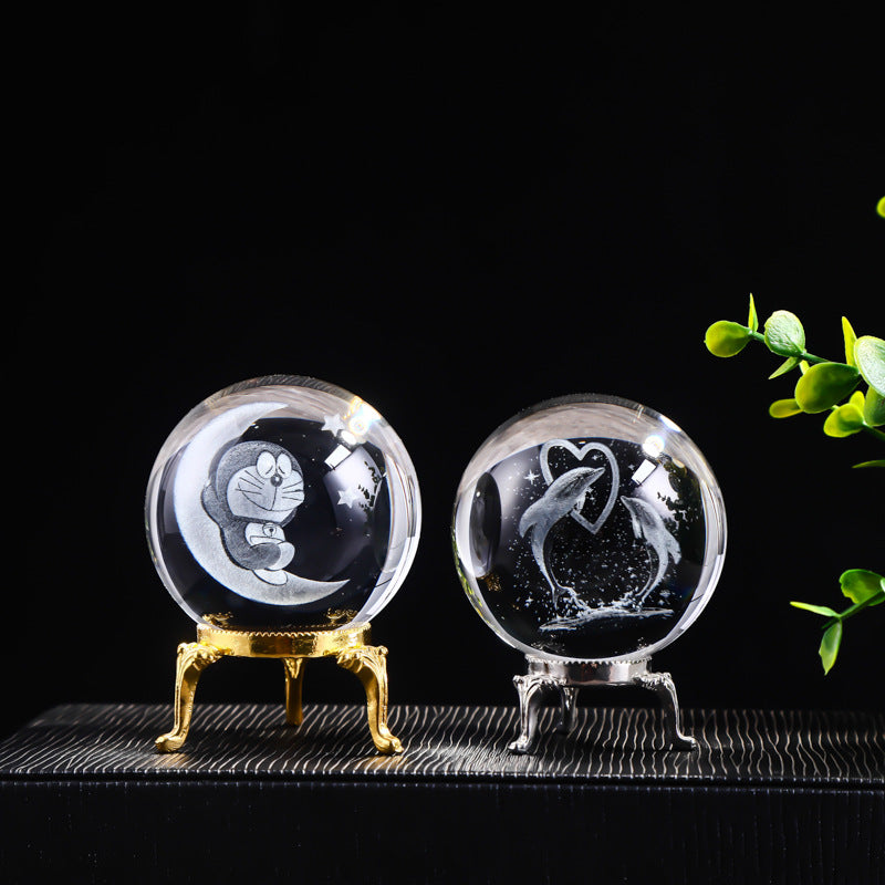 Laser Engraved Crystal Ball Ornament