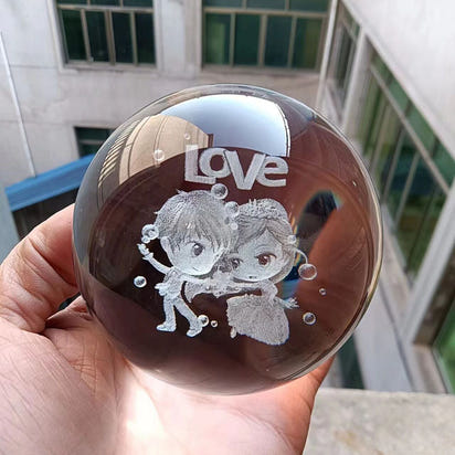 Laser Engraved Crystal Ball Ornament