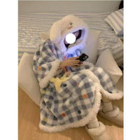 Ultra Warm Coral Fleece Hooded Pyjama Set & Robe – Winter Loungewear