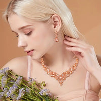 Crystal Necklace and Earrings Set for Women