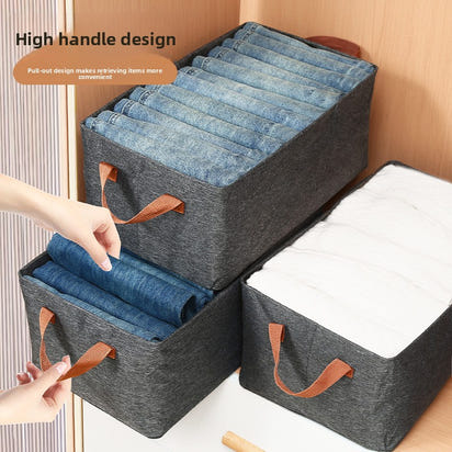 Foldable Fabric Wardrobe Storage Box with Handles ? Multiple Sizes