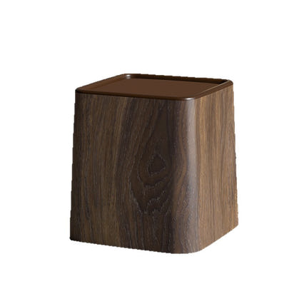 Mini Desktop Swing Lid Trash Can ? Wood Grain & Marble Finish | 15.3cm