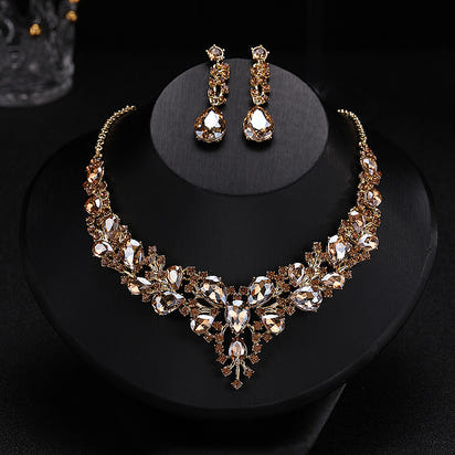 Crystal Necklace and Earrings Set for Women