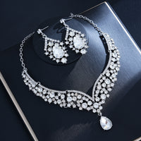 Crystal Statement Necklace & Matching Earrings Set