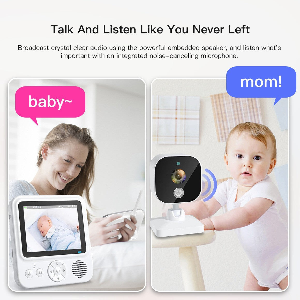 Non-WiFi Baby Monitor 2.8? Screen Night Vision Two-Way Audio VOX