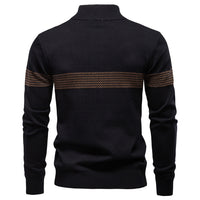 Mens Quarter Zip Sweater Cotton Slim Fit Stand Collar Jumper Casual Top