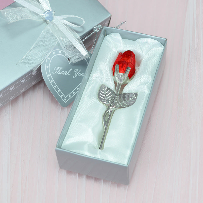 Crystal Rose Ornament in Gift Box - Elegant Keepsake Love Gift
