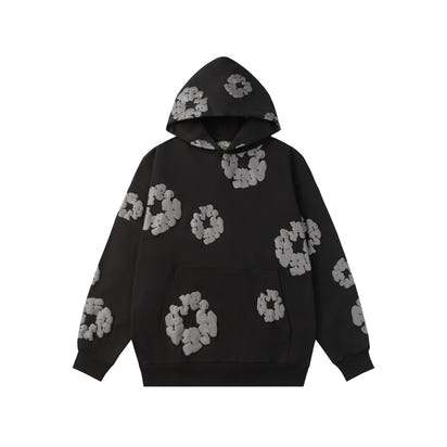 Floral Foam Print Hoodie & Jogger Set – Unisex Streetwear Tracksuit