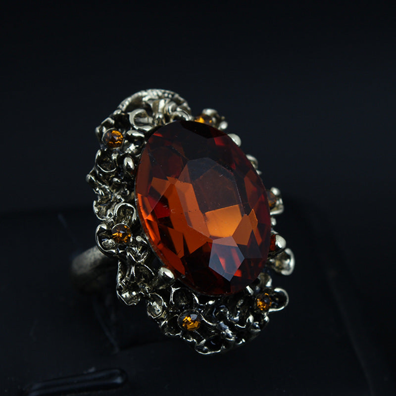 Vintage Adjustable Crystal Ring