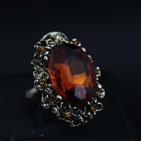 Vintage Adjustable Crystal Ring