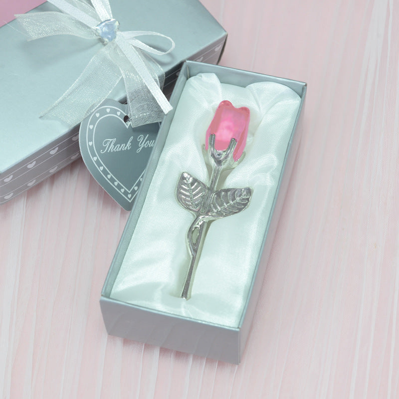 Crystal Rose Ornament in Gift Box - Elegant Keepsake Love Gift