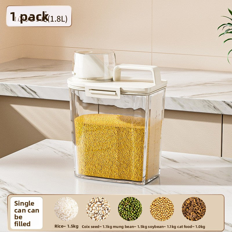Airtight Rice Storage Container with Measuring Scale (1.8L–3L)