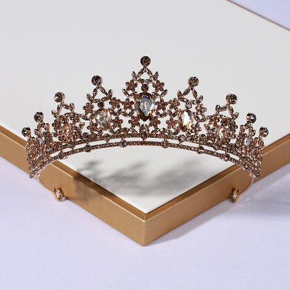 Vintage Gold Crown Bridal Headdress and Necklace Set