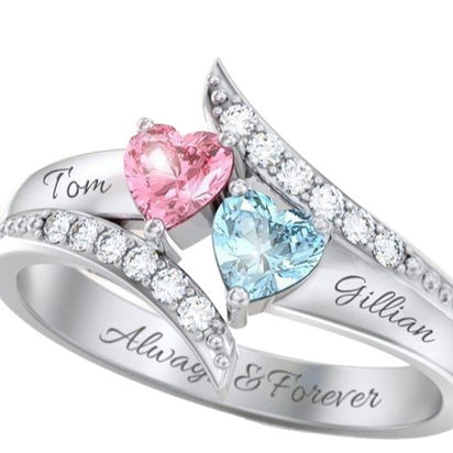 Personalized Engraved Zircon Ring