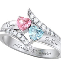Personalized Engraved Zircon Ring