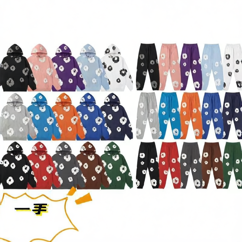 Floral Foam Print Hoodie & Jogger Set – Unisex Streetwear Tracksuit