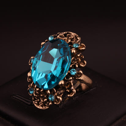 Vintage Adjustable Crystal Ring