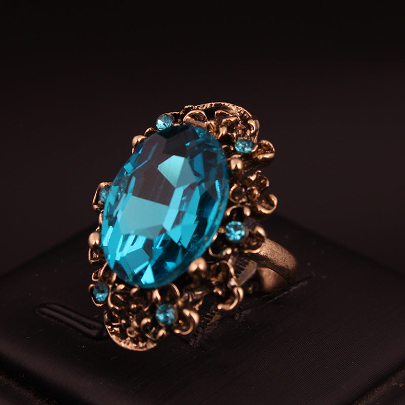 Vintage Adjustable Crystal Ring