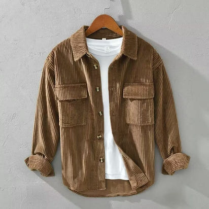 Retro corduroy long-sleeved shirt