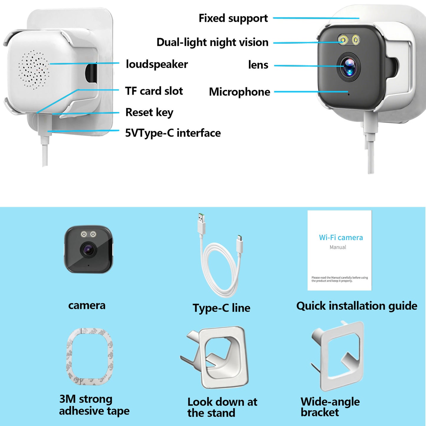 Smart Home WiFi Security Camera with Night Vision