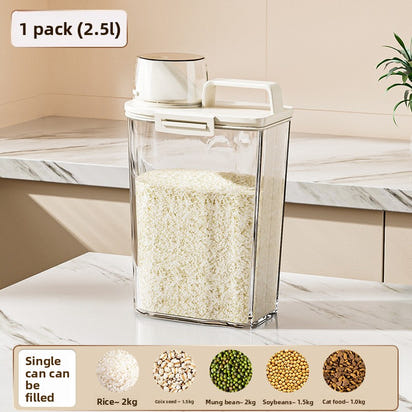 Airtight Rice Storage Container with Measuring Scale (1.8L–3L)