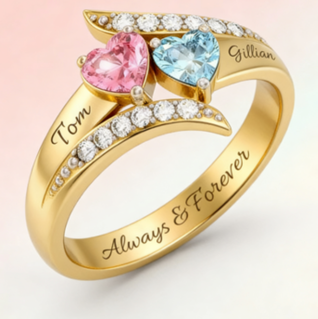 Personalized Engraved Zircon Ring