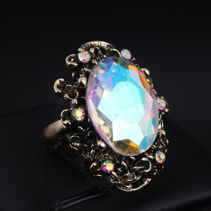 Vintage Adjustable Crystal Ring