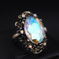 Vintage Adjustable Crystal Ring