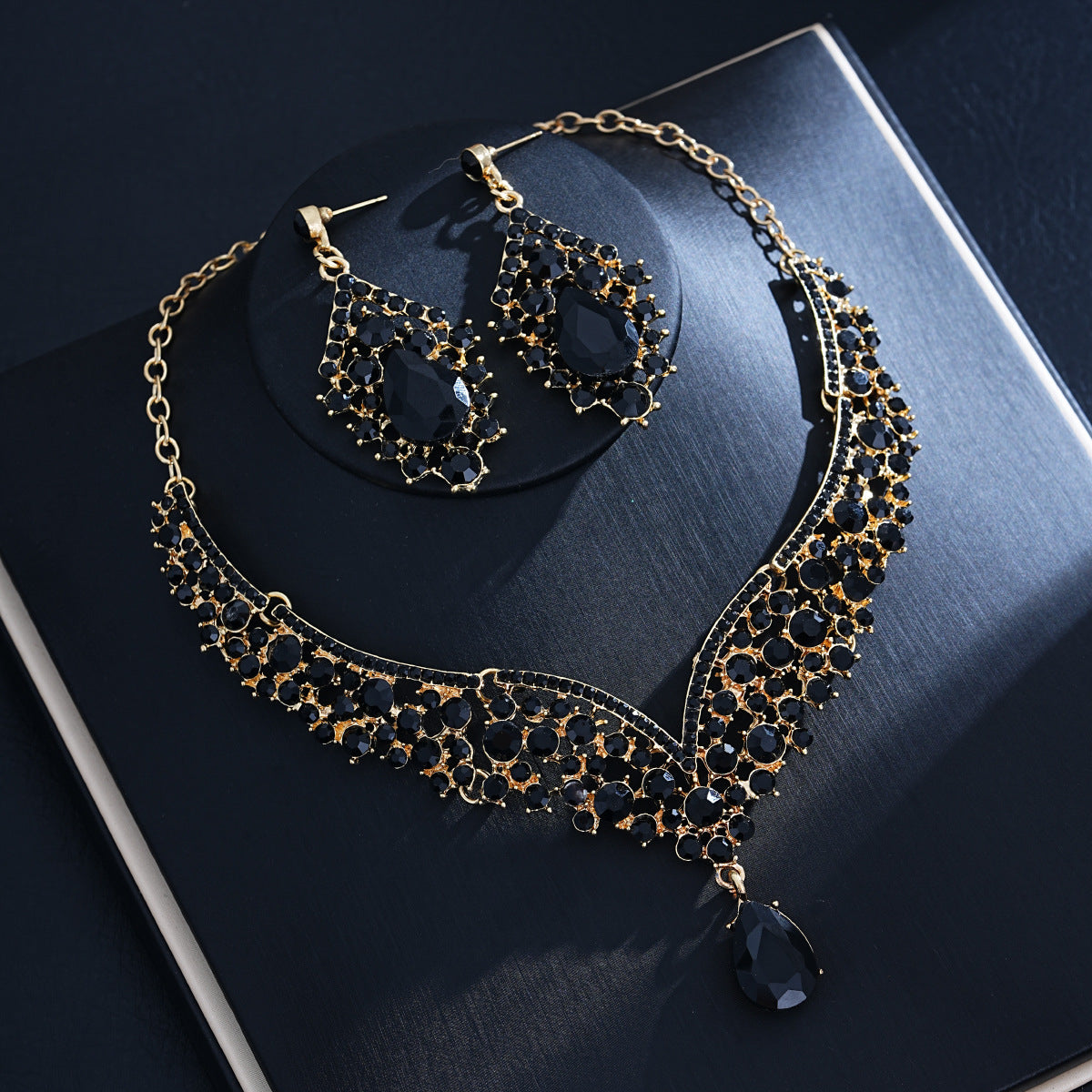 Crystal Statement Necklace & Matching Earrings Set