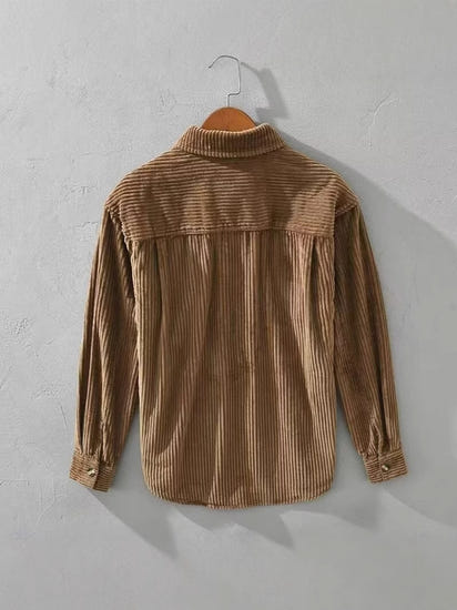 Retro corduroy long-sleeved shirt