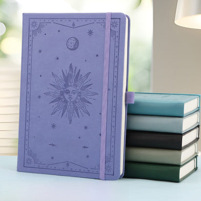 A5 Strap Notebook Gift Set sun and moon