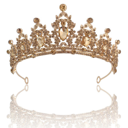 Vintage Gold Crown Bridal Headdress and Necklace Set