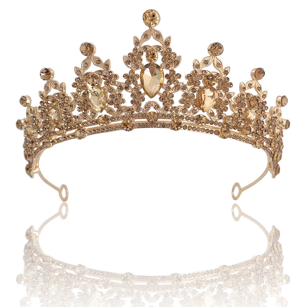 Vintage Gold Crown Bridal Headdress and Necklace Set