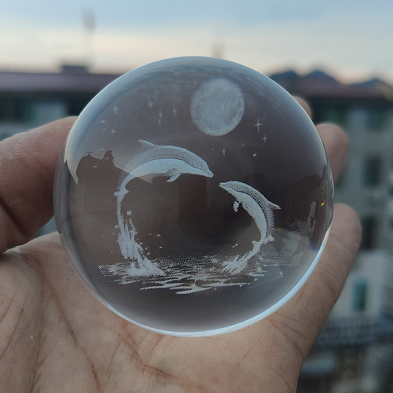 Laser Engraved Crystal Ball Ornament