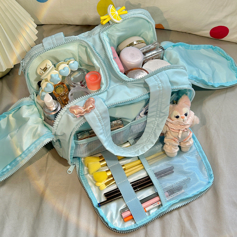 Large Capacity Portable Nylon Cosmetic Bag