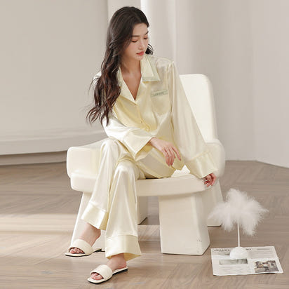 Luxury French-Style Silky Pyjama Set for Women