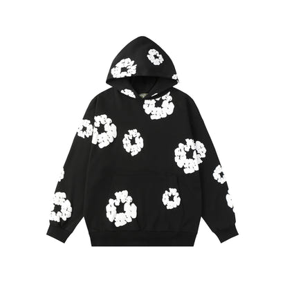 Floral Foam Print Hoodie & Jogger Set – Unisex Streetwear Tracksuit