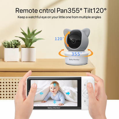 Baby Monitor with Camera 5? Screen Night Vision Pan Tilt Two-Way Audio