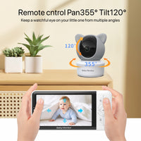 Baby Monitor with Camera 5? Screen Night Vision Pan Tilt Two-Way Audio