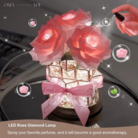 LED Crystal Rose Lamp 3-Colour Dimmable Gift Light Luxury Home Décor Table image 3