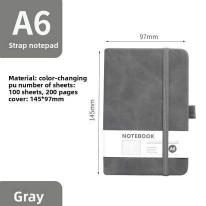 A6 PU Leather Notebook Journal Diary Lined Notepad Office School Planner Gift